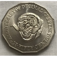 AUSTRALIA 1991 . FIFTY 50 CENTS COINS . 25th ANNIVERSARY OF DECIMAL CURRENCY